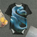 Blue Viper Snake Print Men's Bodysuit