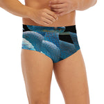 Blue Viper Snake Print Men's Briefs