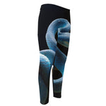 Blue Viper Snake Print Men's Compression Pants