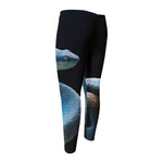 Blue Viper Snake Print Men's Compression Pants