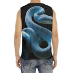 Blue Viper Snake Print Men's Fitness Tank Top