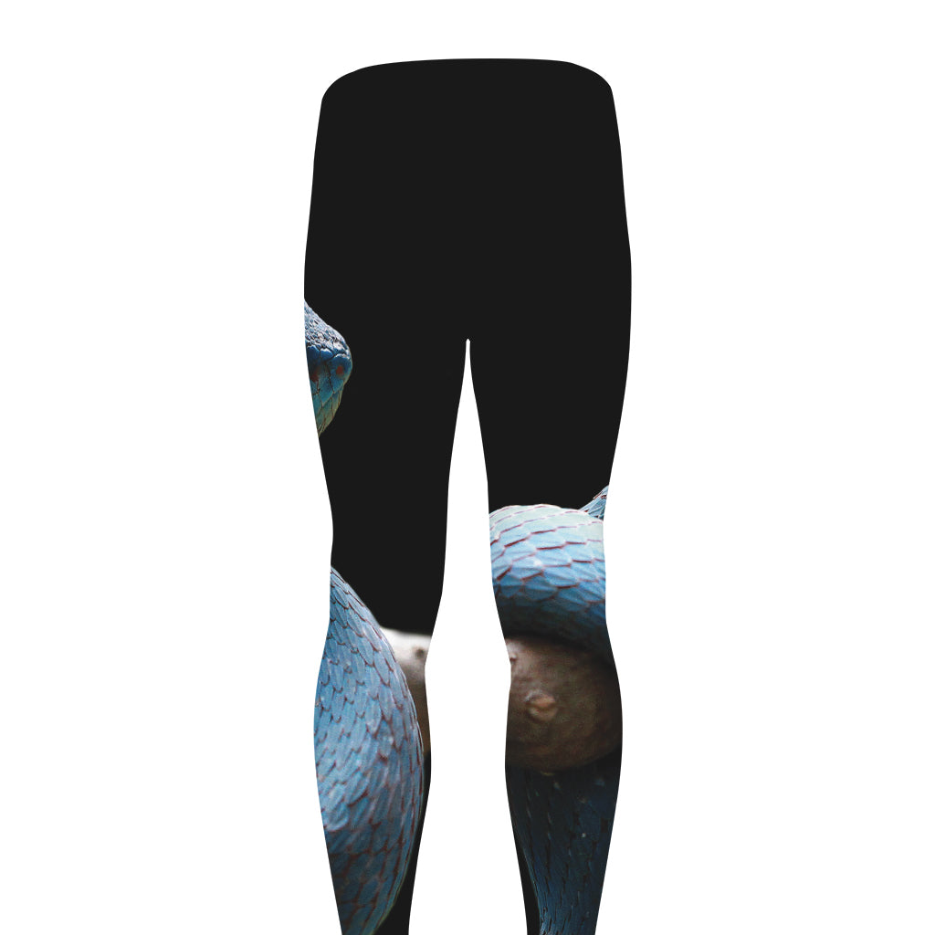 Blue Viper Snake Print Men's leggings