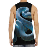 Blue Viper Snake Print Men's Muscle Tank Top