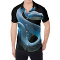 Blue Viper Snake Print Men's Shirt