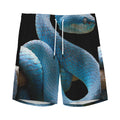 Blue Viper Snake Print Men's Athletic Shorts