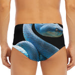 Blue Viper Snake Print Men's Triangle Swim Briefs