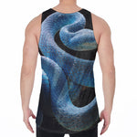 Blue Viper Snake Print Men's Velvet Tank Top
