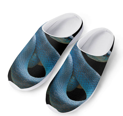Blue Viper Snake Print Mesh Casual Shoes