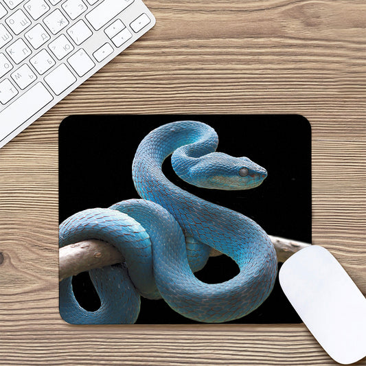 Blue Viper Snake Print Mouse Pad