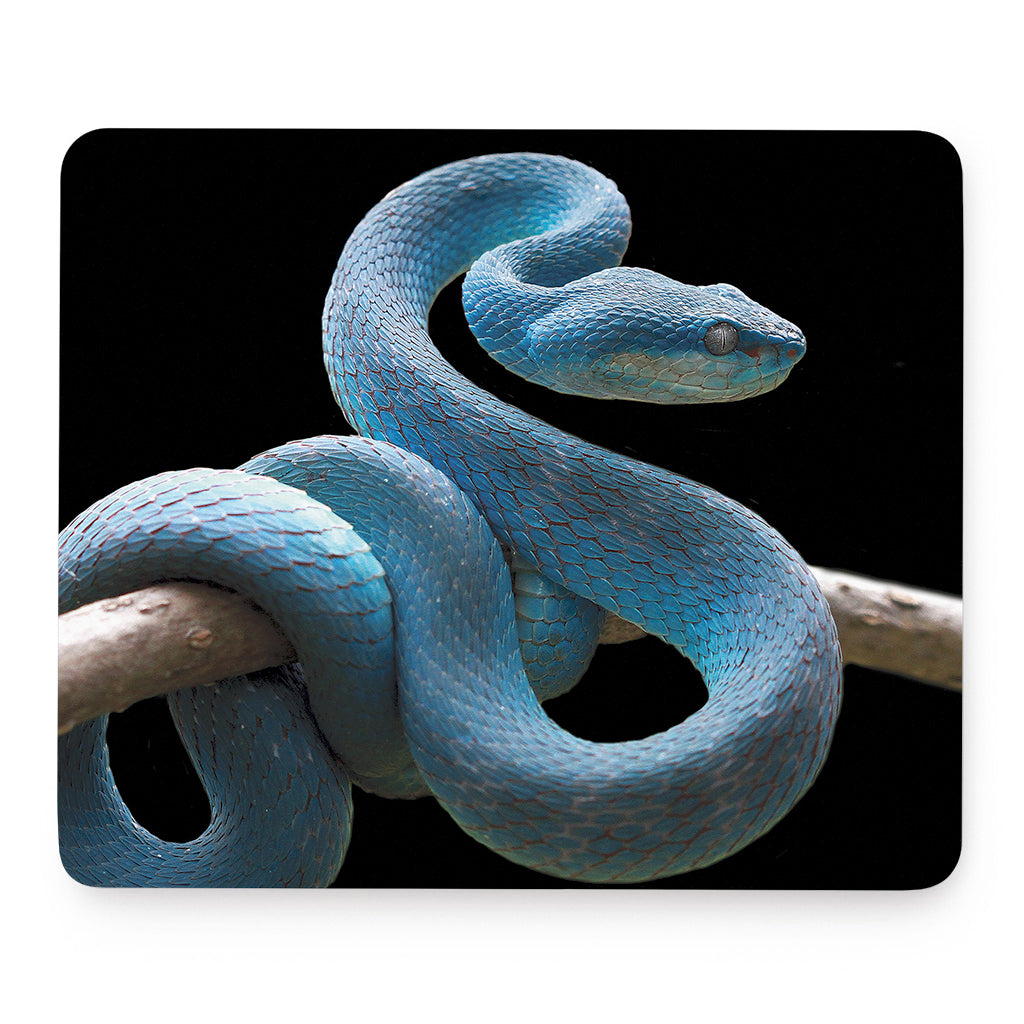 Blue Viper Snake Print Mouse Pad