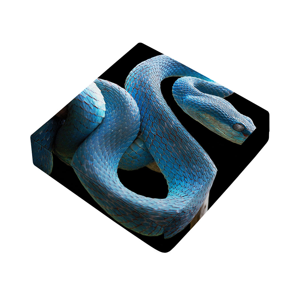 Blue Viper Snake Print Outdoor Seat Cushion Cover