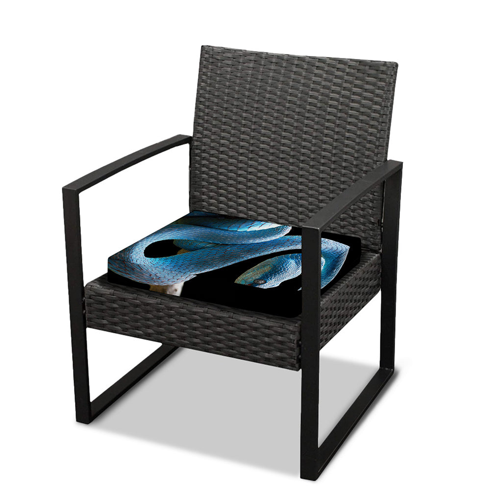 Blue Viper Snake Print Outdoor Seat Cushion Cover