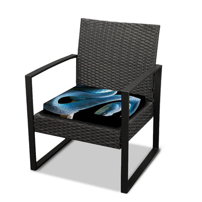 Blue Viper Snake Print Outdoor Seat Cushion Cover