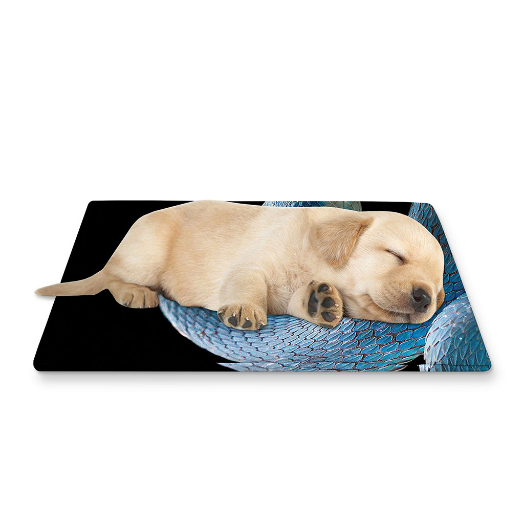Blue Viper Snake Print Pet Cooling Mat Cover