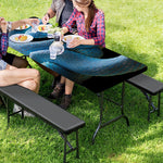 Blue Viper Snake Print Picnic Table Cover