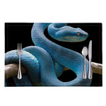 Blue Viper Snake Print Placemat
