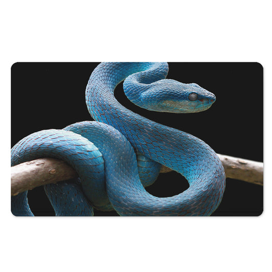 Blue Viper Snake Print Polyester Doormat