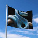 Blue Viper Snake Print Polyester Flag