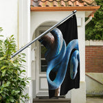 Blue Viper Snake Print Polyester Flag