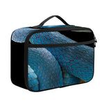 Blue Viper Snake Print Portable Lunch Bag