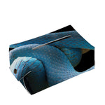 Blue Viper Snake Print Rectangle Tissue Box Cover