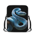 Blue Viper Snake Print Rectangular Crossbody Bag