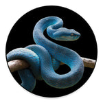 Blue Viper Snake Print Round Floor Mat