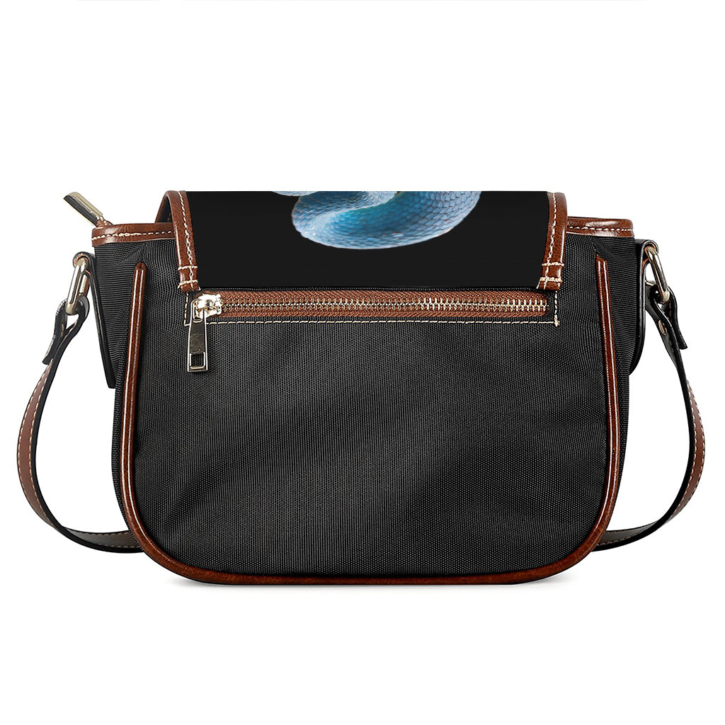 Blue Viper Snake Print Saddle Bag
