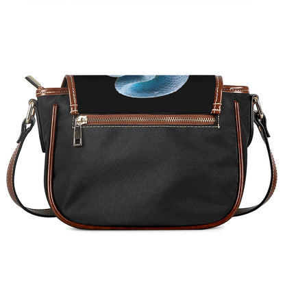 Blue Viper Snake Print Saddle Bag
