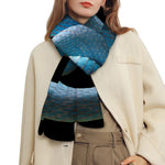 Blue Viper Snake Print Scarf