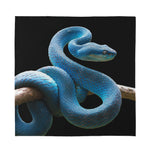 Blue Viper Snake Print Silk Bandana