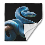 Blue Viper Snake Print Silk Bandana