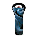 Blue Viper Snake Print Single Neoprene Wine Tote
