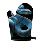 Blue Viper Snake Print Single Oven Mitt