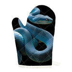 Blue Viper Snake Print Single Oven Mitt