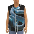 Blue Viper Snake Print Sleeveless Baseball Jersey