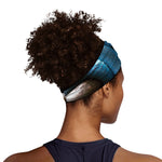 Blue Viper Snake Print Sports Headband