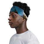 Blue Viper Snake Print Sports Headband