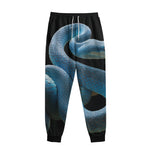 Blue Viper Snake Print Sweatpants