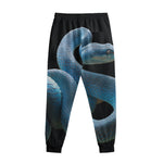 Blue Viper Snake Print Sweatpants