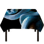 Blue Viper Snake Print Tablecloth