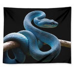 Blue Viper Snake Print Tapestry