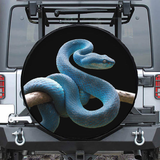 Blue Viper Snake Print Tire Cover