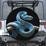 Blue Viper Snake Print Tire Cover With Camera Hole