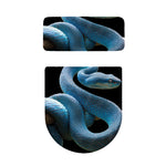 Blue Viper Snake Print Toilet Lid And Tank Cover Set