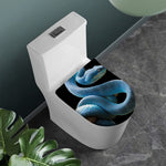 Blue Viper Snake Print Toilet Lid Cover