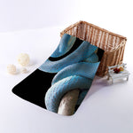 Blue Viper Snake Print Towel