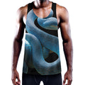 Blue Viper Snake Print Men's Workout Tank Top