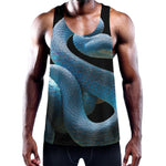 Blue Viper Snake Print Training Tank Top