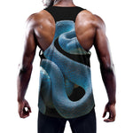 Blue Viper Snake Print Training Tank Top